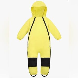Haipu Yellow Hooded Rainsuit with Black Accents